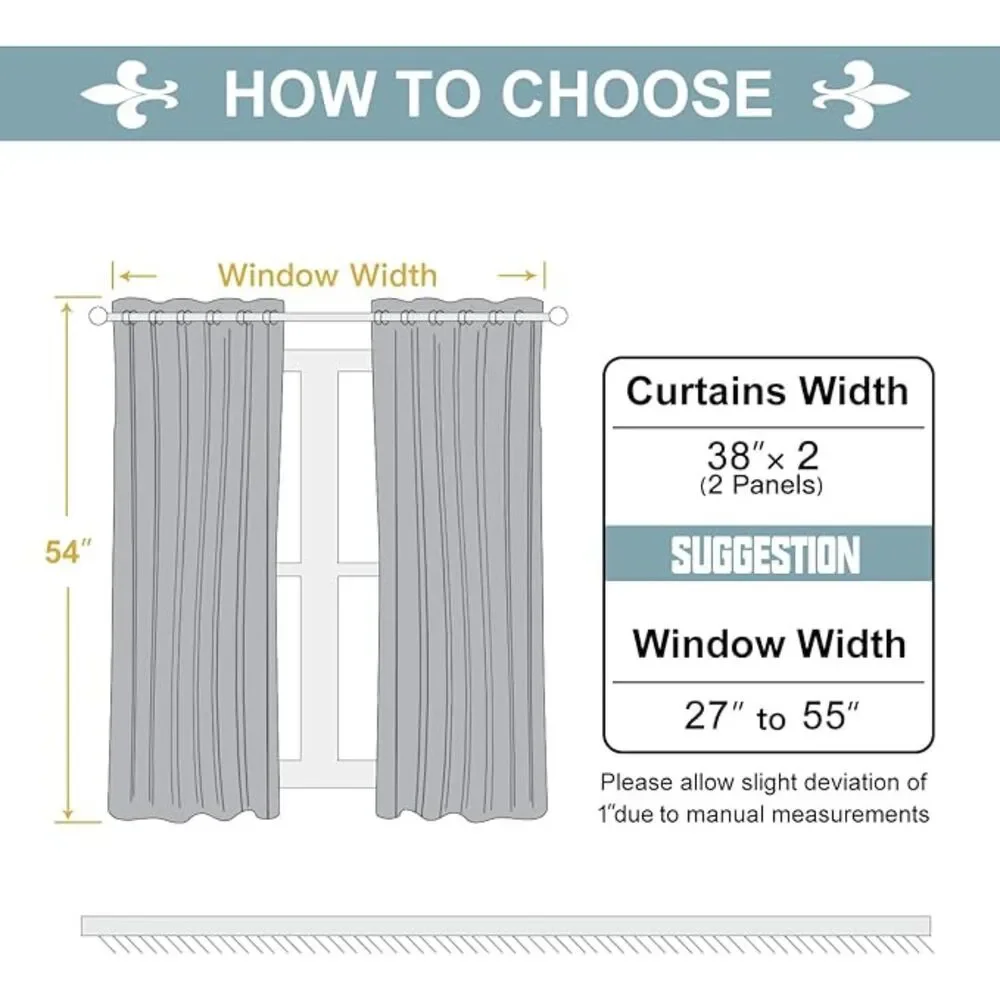Brand New ChrisDowa Royal Blue Thermal Blackout Curtains – Set of 2
